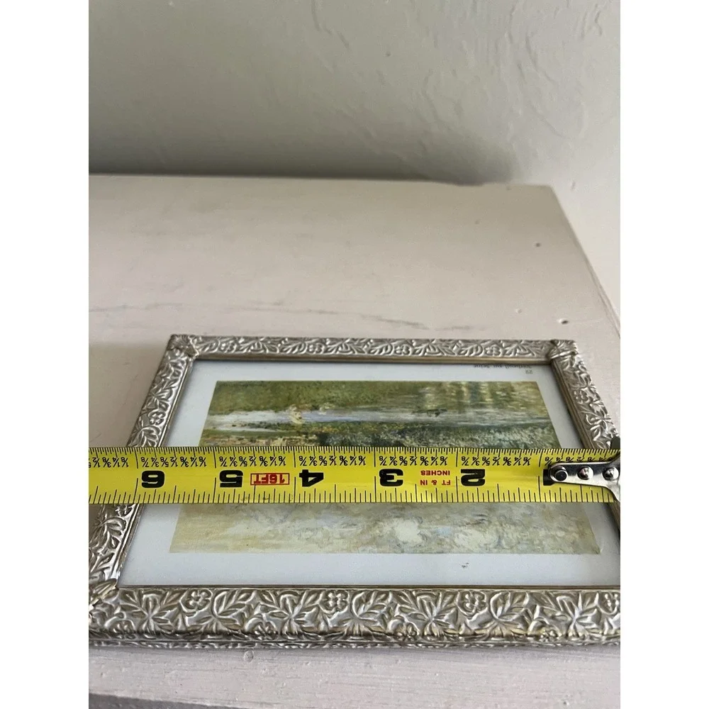 Vintage Photo Picture Frame Ornate Silver Metal Victorian Romantic 5